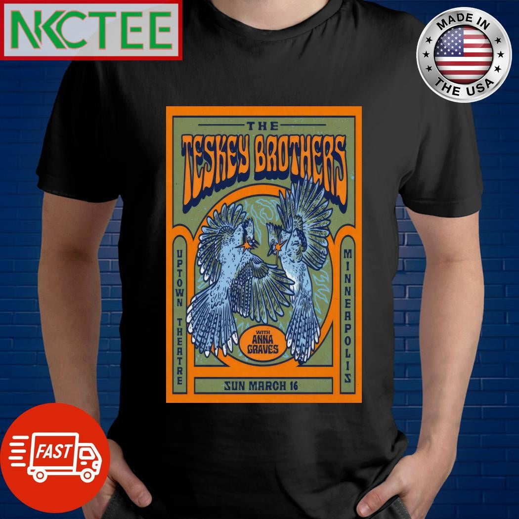 Official The Teskey Brothers March 16 2025 Uptown Theatre In Minneapilis MN Poster Shirt Unisex T-shirt, Sweatshirt, Hoodie, Long Sleeve Tee - T-Shirt, Sweatshirt, Hoodie