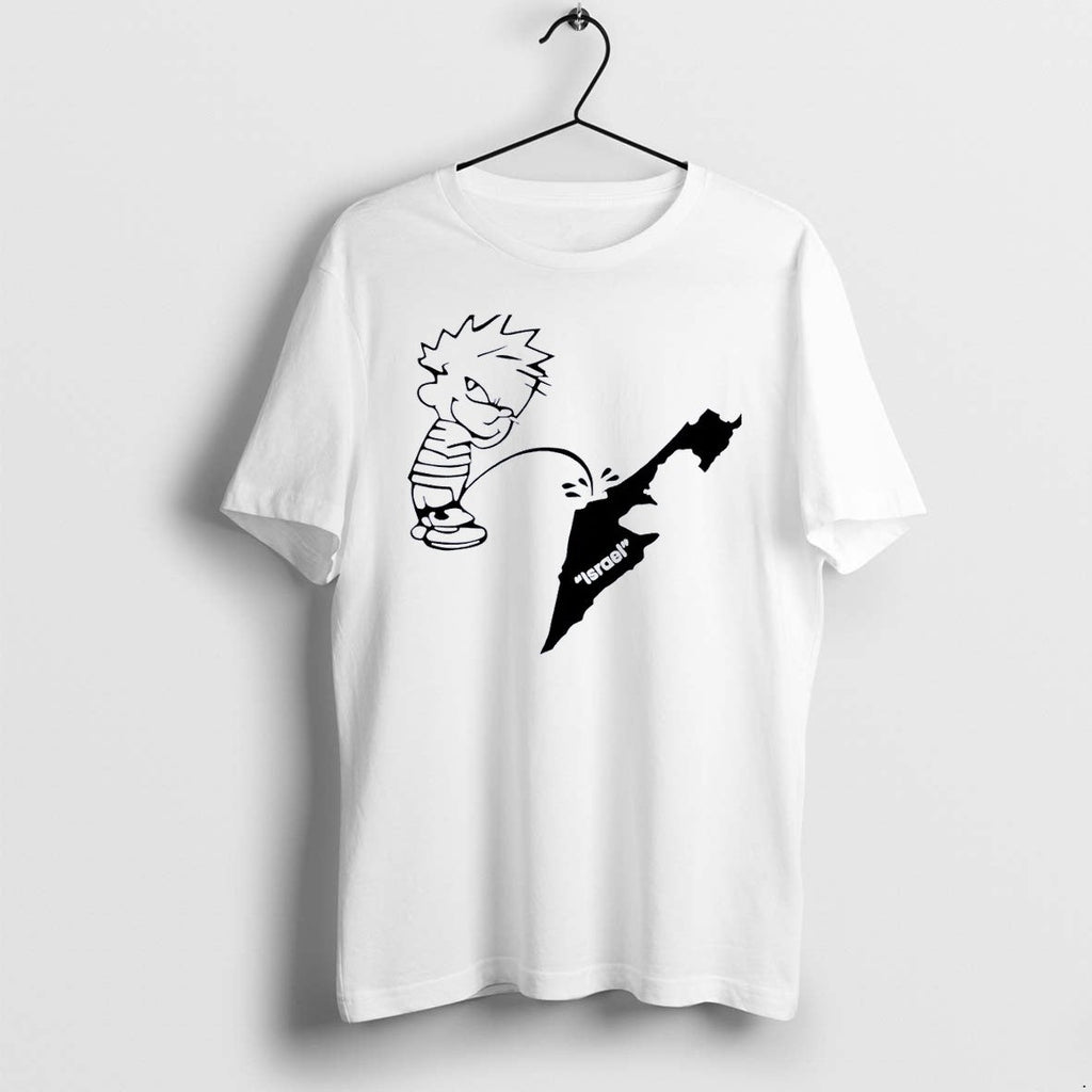 Official The Kid Pee On Israel White T Shirts Jpg Unisex T-shirt, Sweatshirt, Hoodie, Long Sleeve Tee - T-Shirt, Sweatshirt, Hoodie