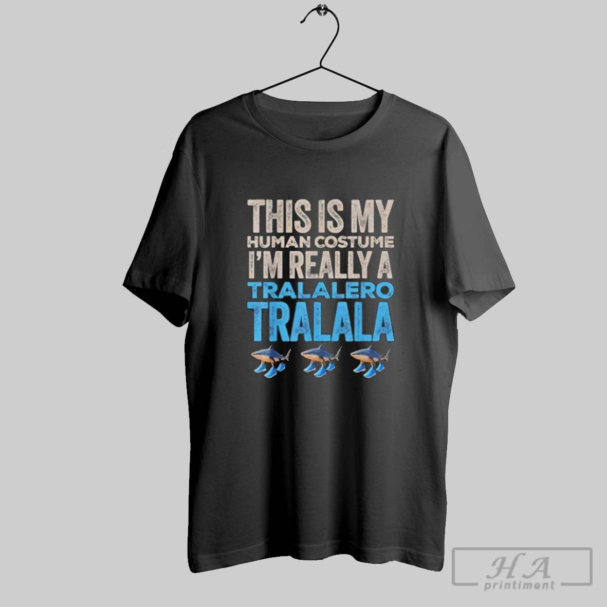 Official This Is My Human Costume Im Really A Tralalero Tralala Halloween Unisex T-shirt, Sweatshirt, Hoodie, Long Sleeve Tee - T-Shirt, Sweatshirt, Hoodie