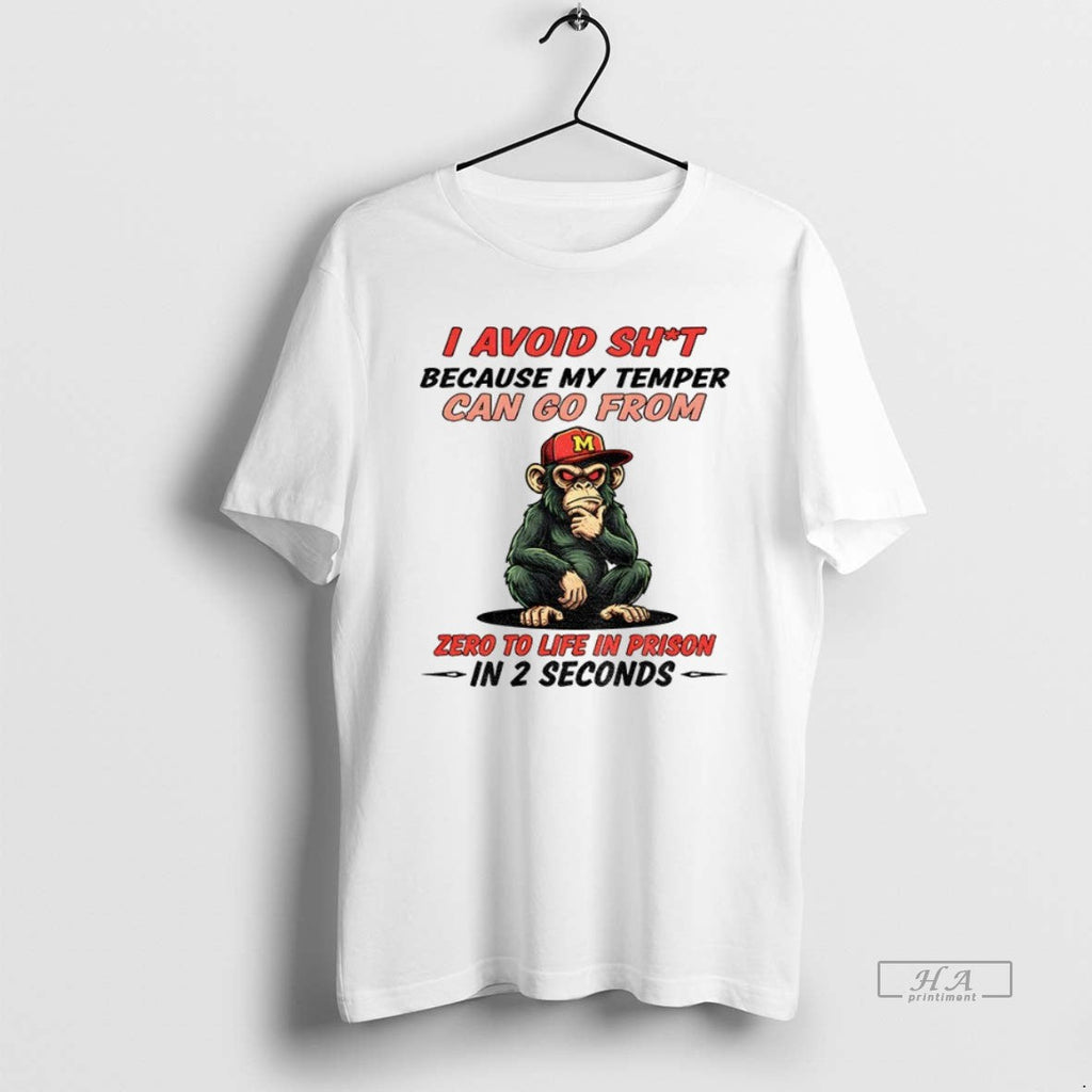 Official Trendy Bigfoot I Avoid Shit Because My Temper Can Go From Zero To Life Unisex T-shirt, Sweatshirt, Hoodie, Long Sleeve Tee - T-Shirt, Sweatshirt, Hoodie