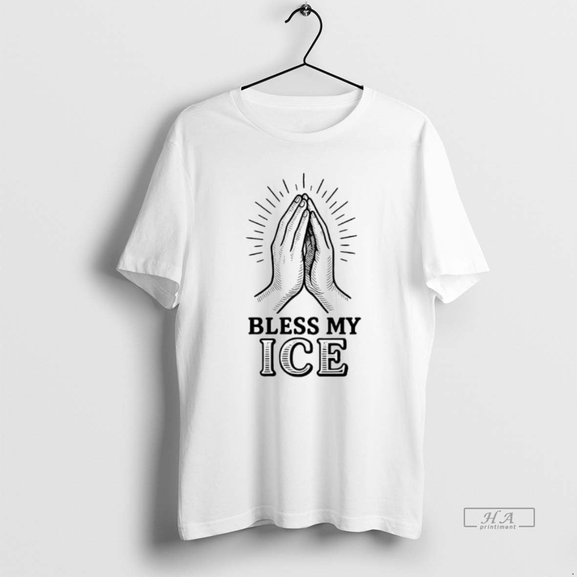 Official Trendy Bless My Ice Praying Hands Unisex T-shirt, Sweatshirt, Hoodie, Long Sleeve Tee - T-Shirt, Sweatshirt, Hoodie