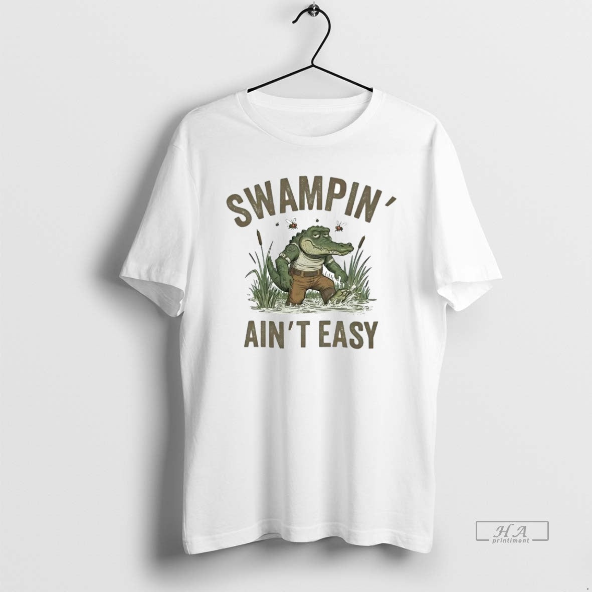 Official Trendy Louisiana Gator Swampin Aint Easy Unisex T-shirt, Sweatshirt, Hoodie, Long Sleeve Tee - T-Shirt, Sweatshirt, Hoodie