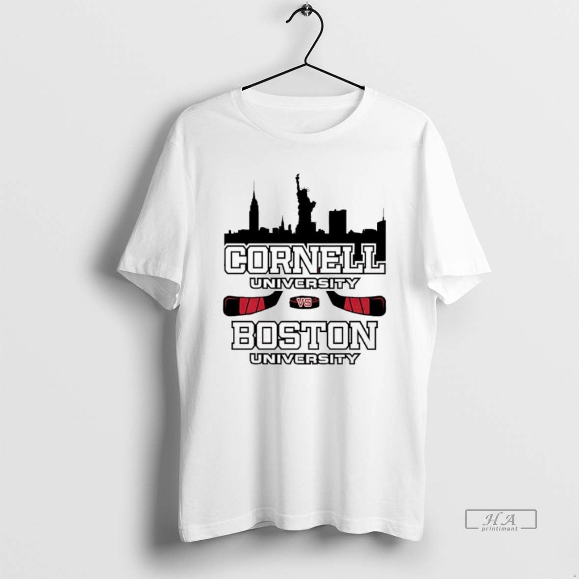Official Trendy Red Hot Hockey Cornell University And Boston University Unisex T-shirt, Sweatshirt, Hoodie, Long Sleeve Tee - T-Shirt, Sweatshirt, Hoodie