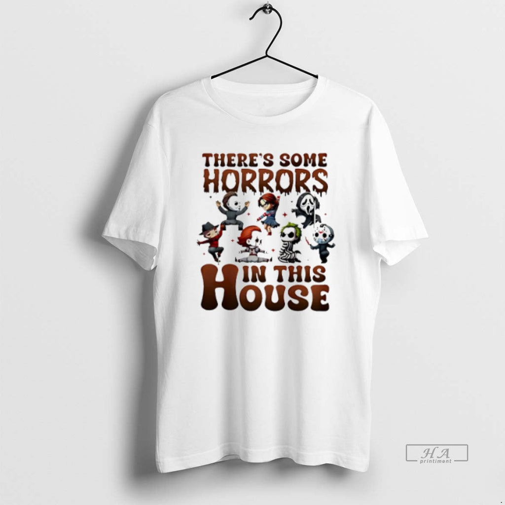 Official Trendy Theres Some Horrors In This House Characters Halloween Unisex T-shirt, Sweatshirt, Hoodie, Long Sleeve Tee - T-Shirt, Sweatshirt, Hoodie