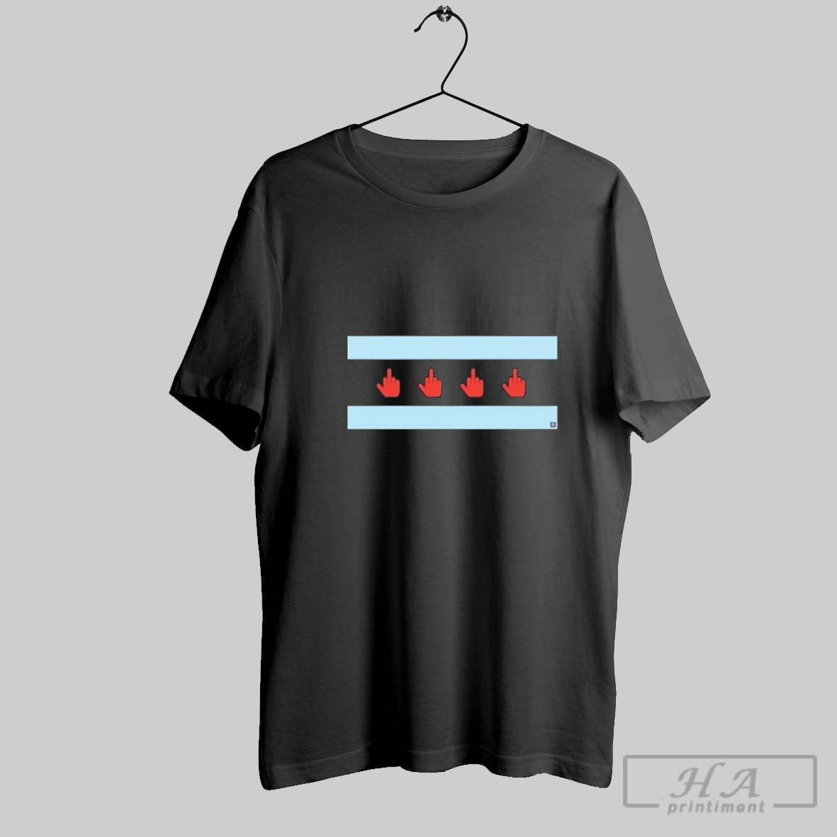 Official Trump Middle Finger Chicago Flag Shirt Unisex T-shirt, Sweatshirt, Hoodie, Long Sleeve Tee - T-Shirt, Sweatshirt, Hoodie