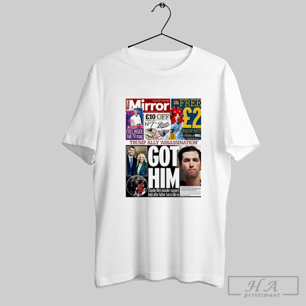 Official Trump Ally Assassination Got Him Newspaper Unisex T-shirt, Sweatshirt, Hoodie, Long Sleeve Tee - T-Shirt, Sweatshirt, Hoodie