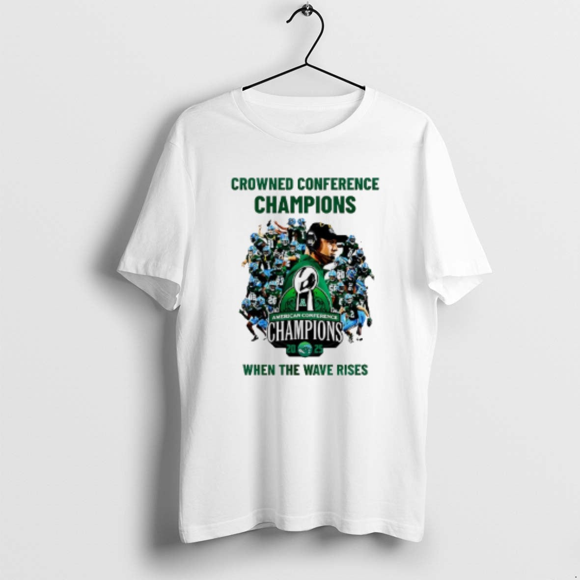 Official Tulane Green Wave 2025 American Athletic Conference Champions When Wave Rises T-Shirts, Hoodie, Sweatshirt - T-Shirt, Sweatshirt, Hoodie