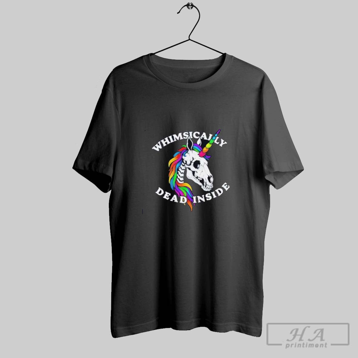 Official Unicorn Rainbow Whimsically Dead Inside Unisex T-shirt, Sweatshirt, Hoodie, Long Sleeve Tee - T-Shirt, Sweatshirt, Hoodie