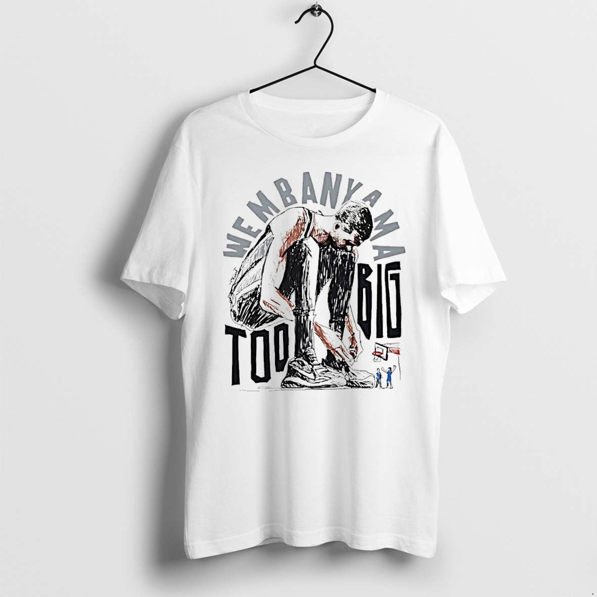 Official Victor Wembanyama San Antonio Spurs Basketball Too Big Art Cartoon 1 T Shirts Unisex T-shirt, Sweatshirt, Hoodie, Long Sleeve Tee - T-Shirt, Sweatshirt, Hoodie