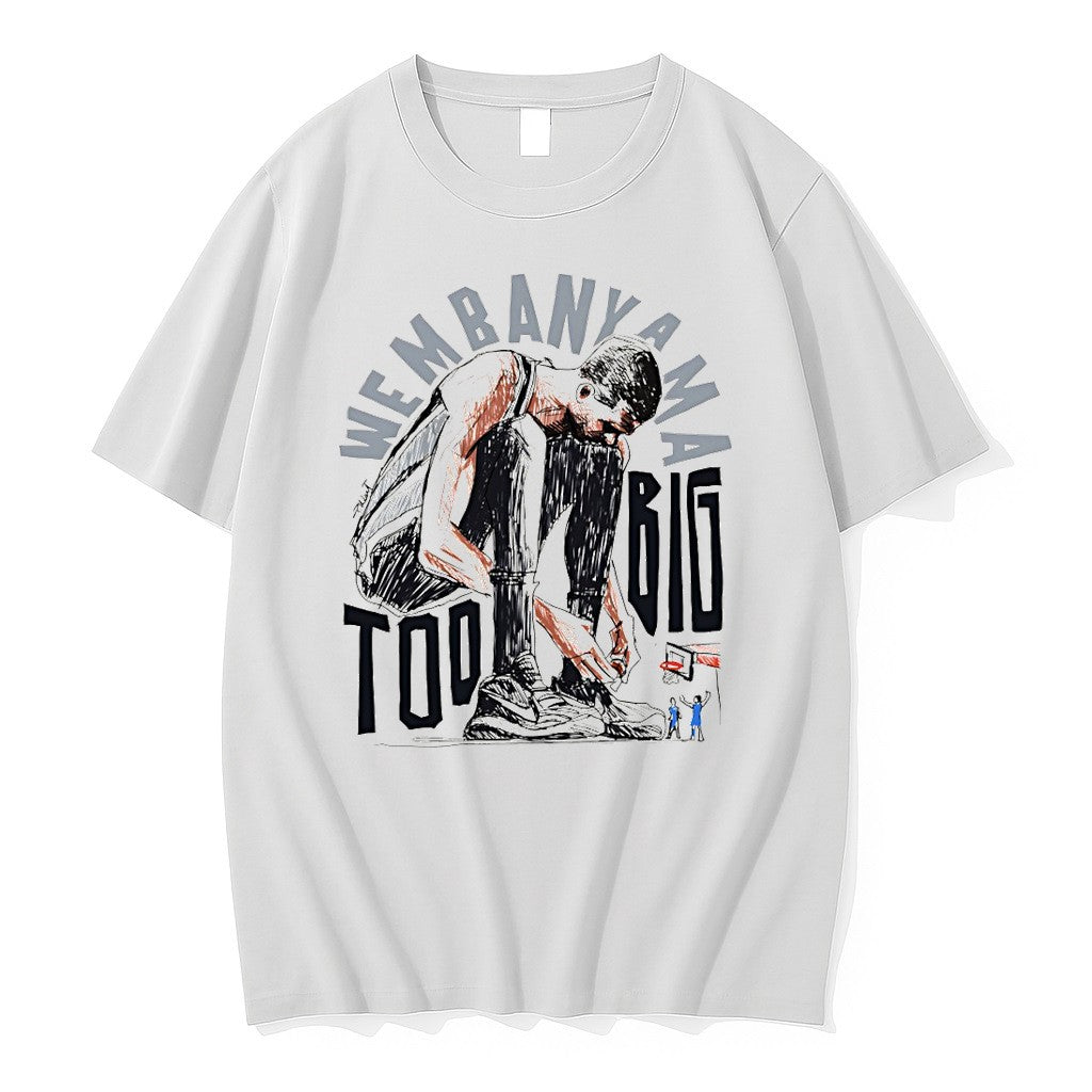 Official Victor Wembanyama San Antonio Spurs Basketball Too Big Art Cartoon T Shirts Unisex T-shirt, Sweatshirt, Hoodie, Long Sleeve Tee - T-Shirt, Sweatshirt, Hoodie