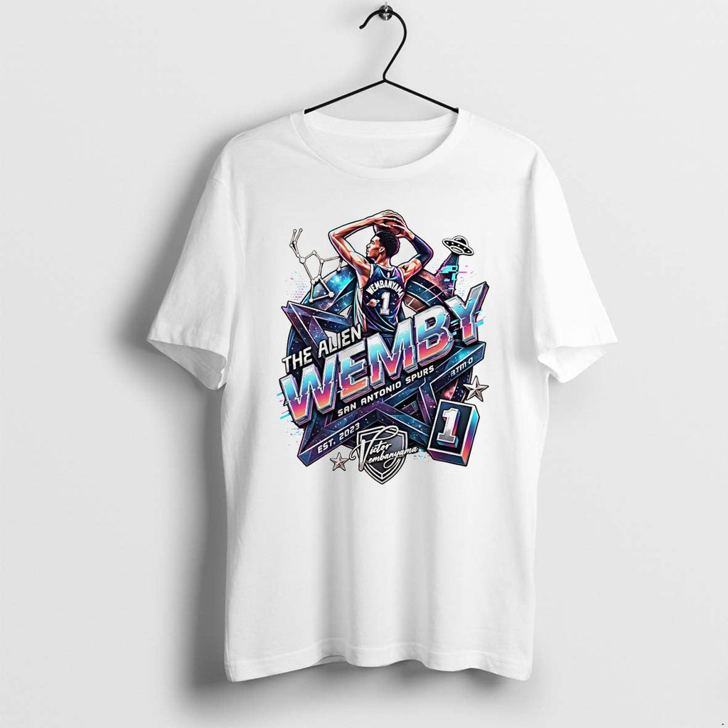 Official Victor Wembanyama The Alien Wemby San Antonio Spurs Basketball Player Ufo T Shirts - T-Shirt, Sweatshirt, Hoodie