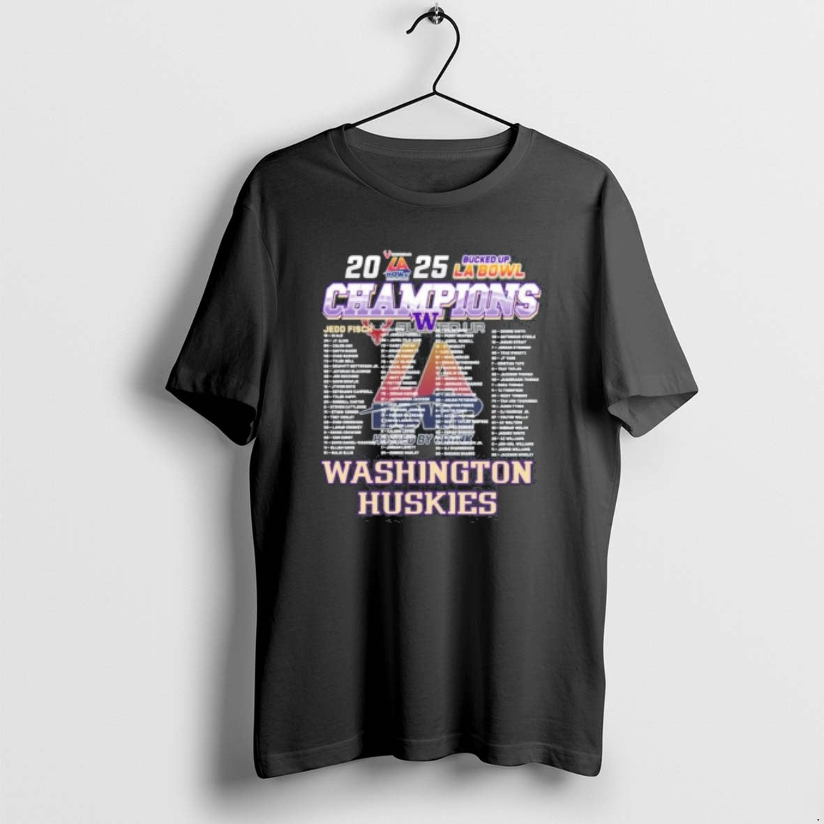 Official Washington Huskies 2025 Bucked Up La Bowl Champions Roster T-Shirts, Hoodie, Sweatshirt - T-Shirt, Sweatshirt, Hoodie