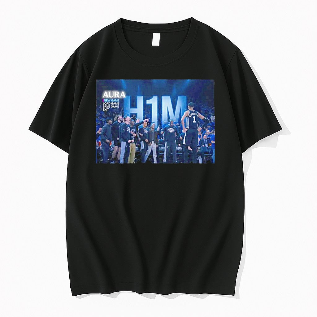 Official Wemby H1m Aura Video Game Loading Screen Parody T Shirts Jpg Unisex T-shirt, Sweatshirt, Hoodie, Long Sleeve Tee - T-Shirt, Sweatshirt, Hoodie