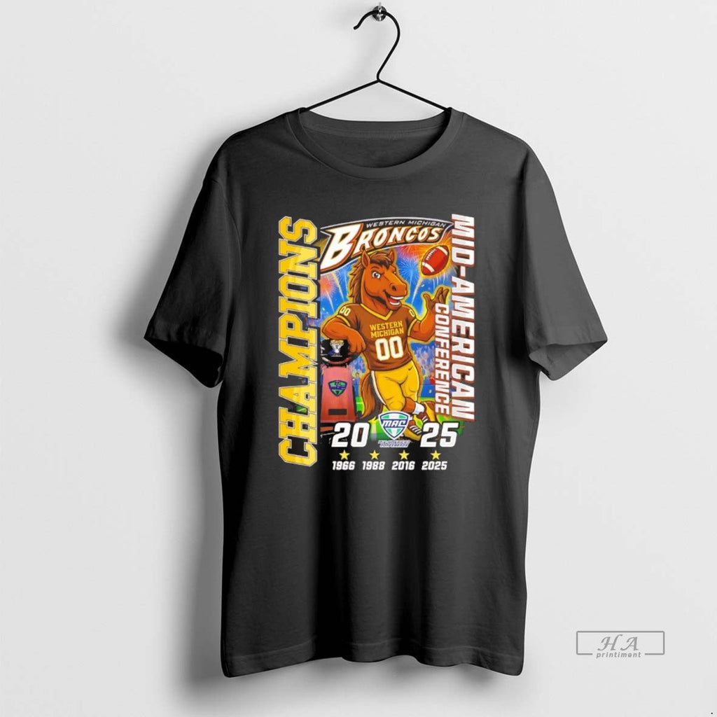 Official Western Michigan Broncos 2025 3 Time Mac Champions Chriast T-Shirts, Hoodie, Sweatshirt - T-Shirt, Sweatshirt, Hoodie
