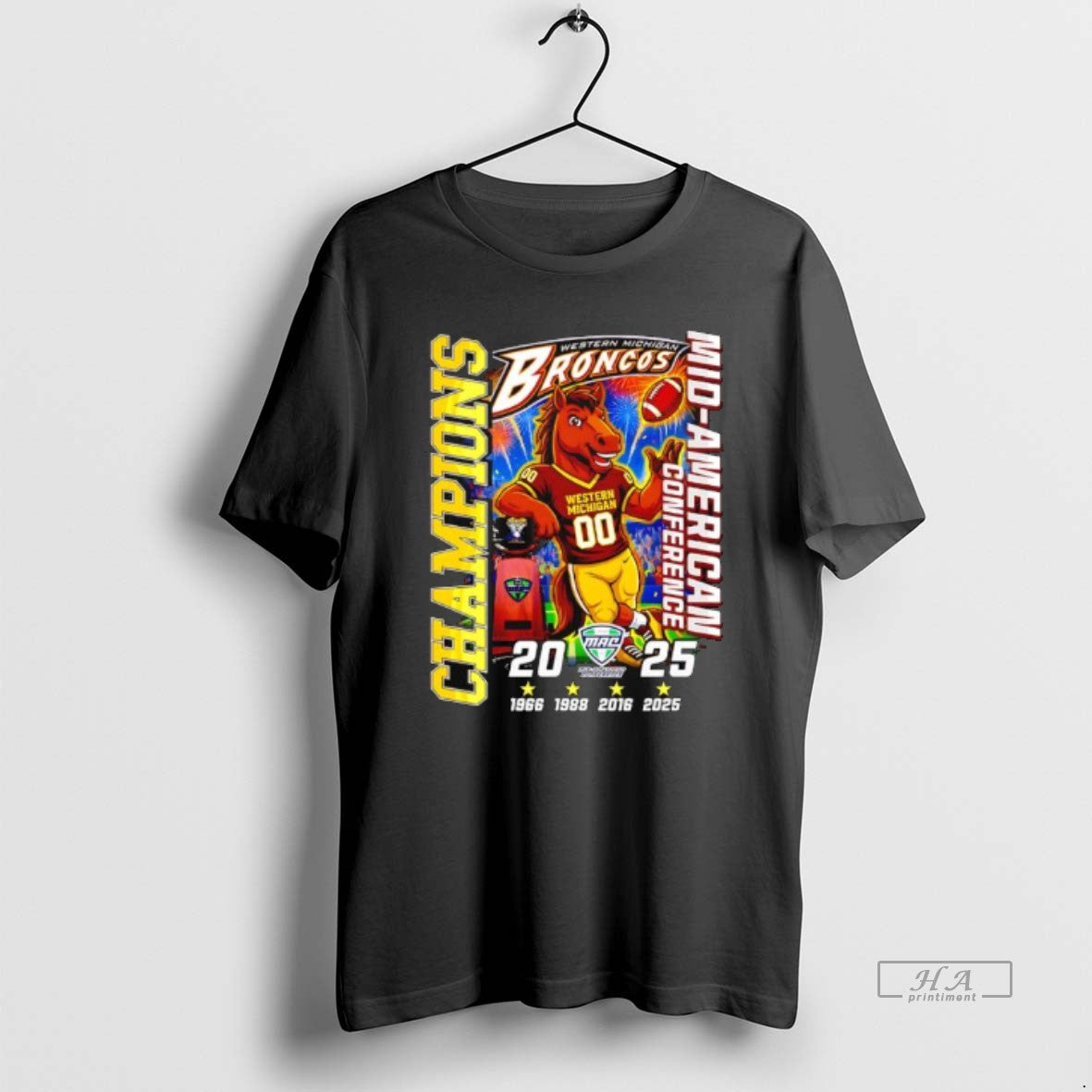 Official Western Michigan Broncos 2025 Mid American Conference Champions Mascot Years T-Shirts, Hoodie, Sweatshirt - T-Shirt, Sweatshirt, Hoodie