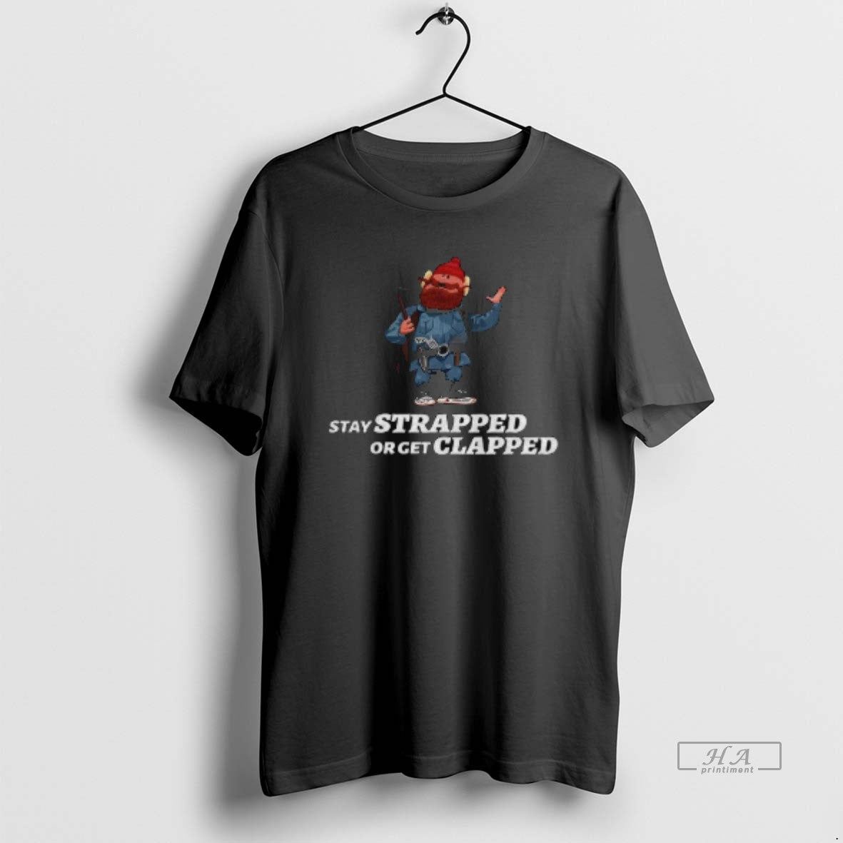 Official Yukon Cornelius Stay Strapped Get Clapped T-Shirts, Hoodie, Sweatshirt - T-Shirt, Sweatshirt, Hoodie