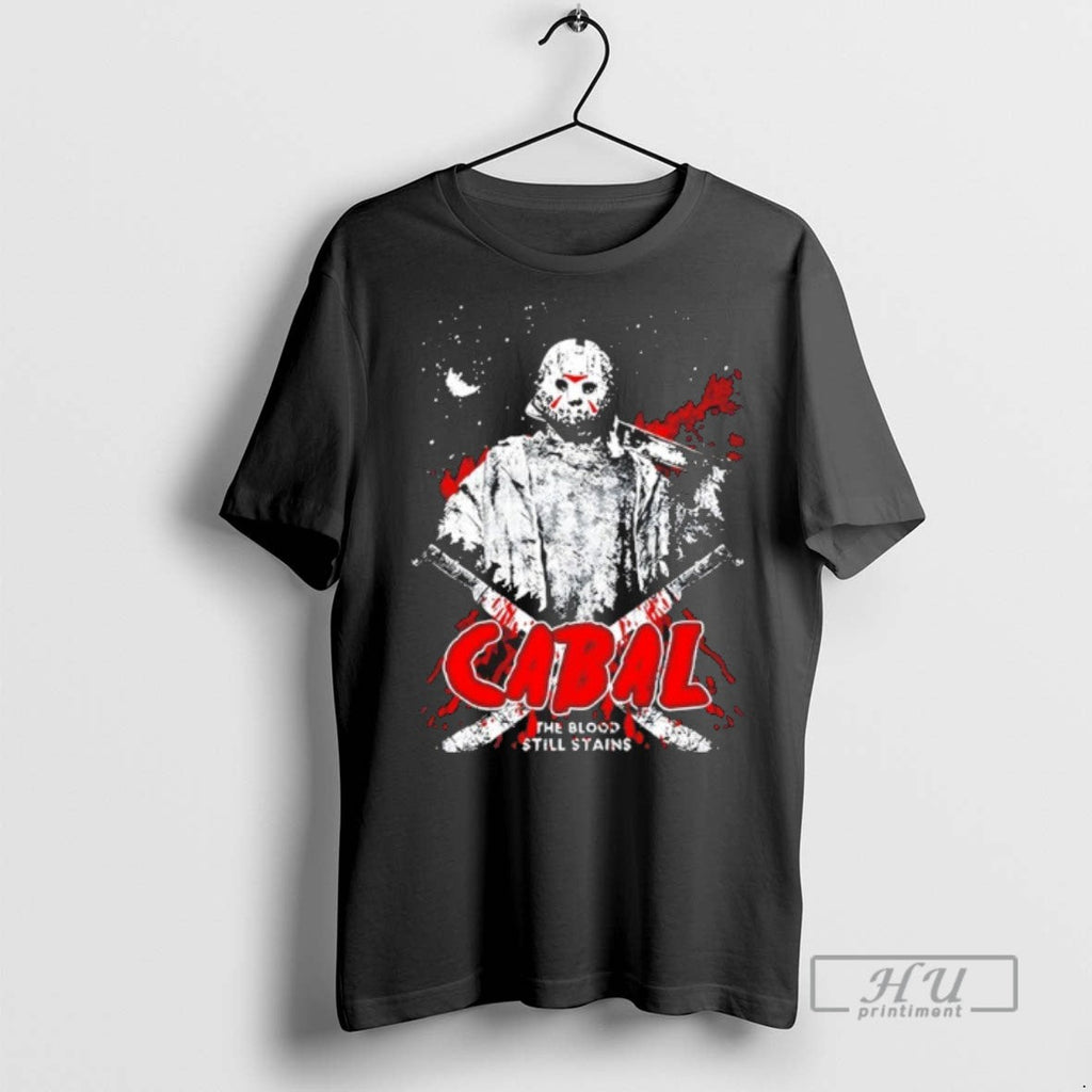 Officials 2025 Cabal Jason Vorhees The Blood Still Stains Halloween T Shirt Unisex T-shirt, Sweatshirt, Hoodie, Long Sleeve Tee - T-Shirt, Sweatshirt, Hoodie