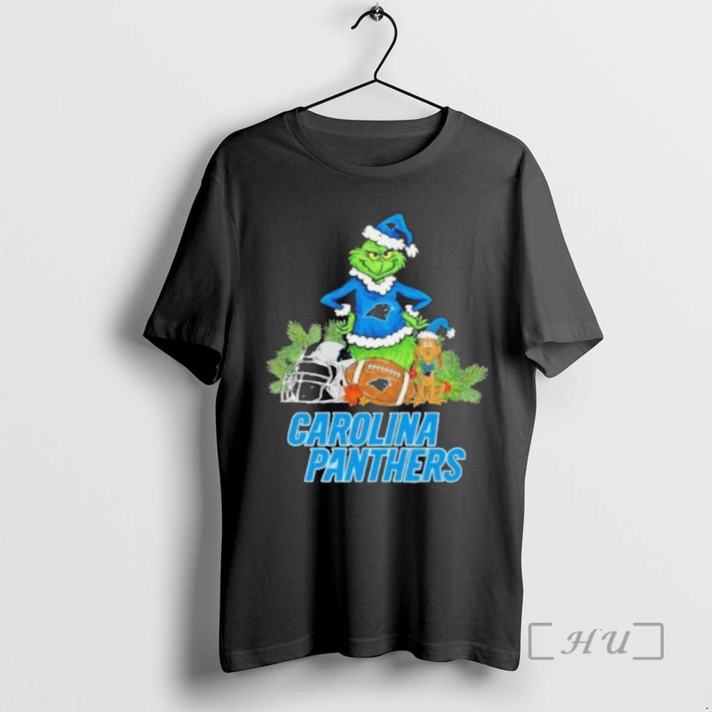 Officials 2025 Santa Grinch X Dog Ball Merry Carolina Panthers Logo T-Shirts, Hoodie, Sweatshirt - T-Shirt, Sweatshirt, Hoodie