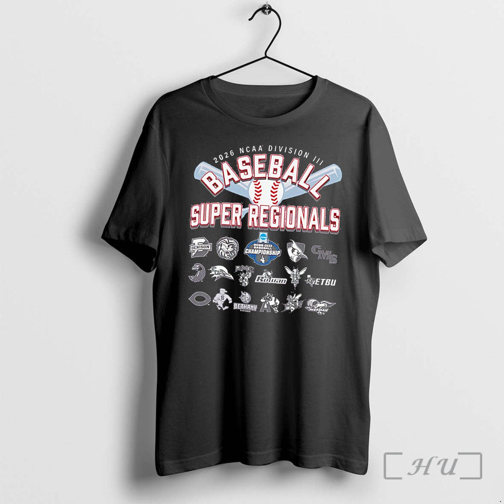 Officials 2026 Ncaa Division Iii Baseball Super Regional Logos Tee Unisex T-shirt, Sweatshirt, Hoodie, Long Sleeve Tee - T-Shirt, Sweatshirt, Hoodie