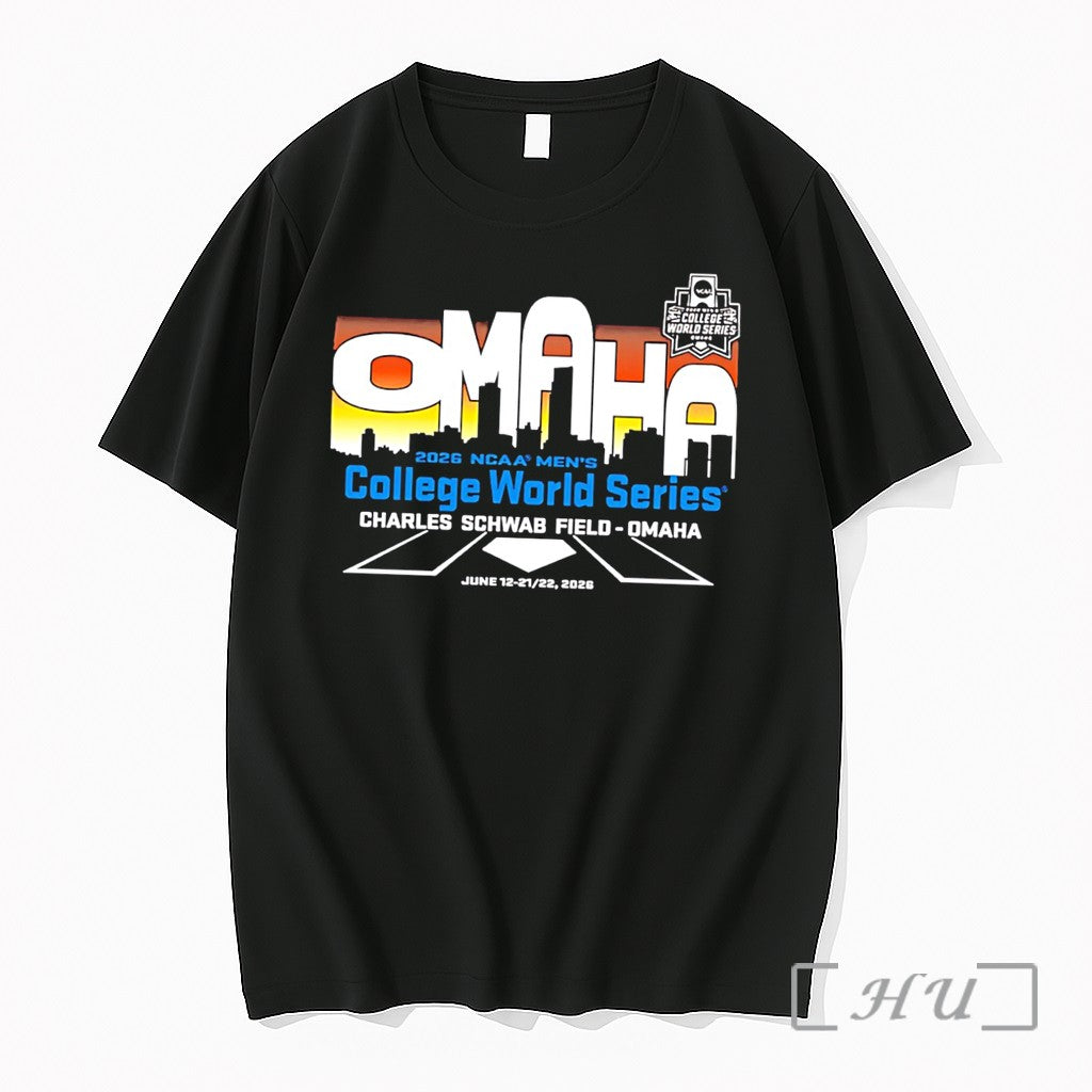 Officials 2026 Ncaa Mens College World Series Charles Schwab Field Skyline Tee Premium T Shirts - T-Shirt, Sweatshirt, Hoodie