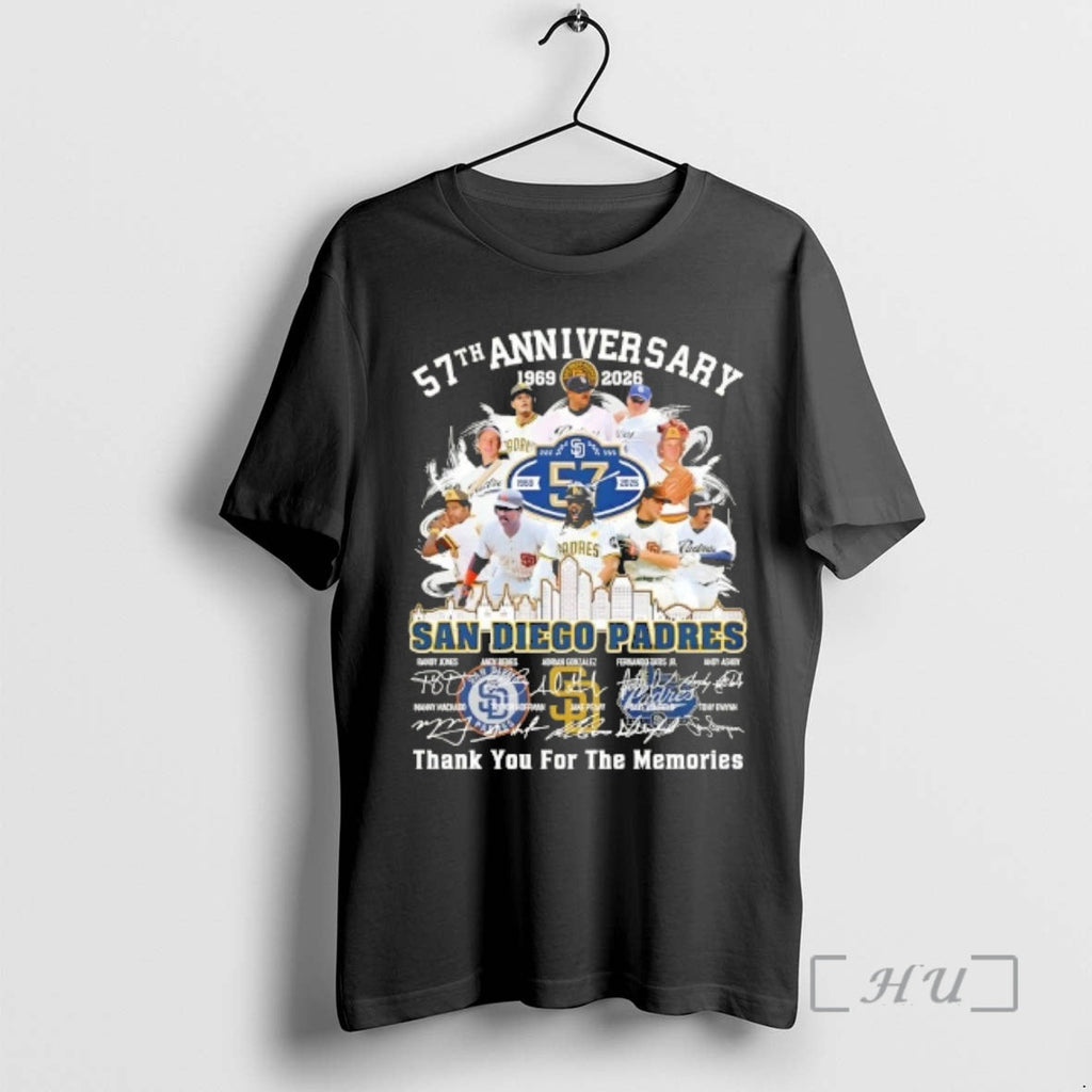 Officials 57th Anniversary 1969 2026 San Diego Padres Randy Jones Legends Skyline Signatures T-Shirts, Hoodie, Sweatshirt - T-Shirt, Sweatshirt, Hoodie