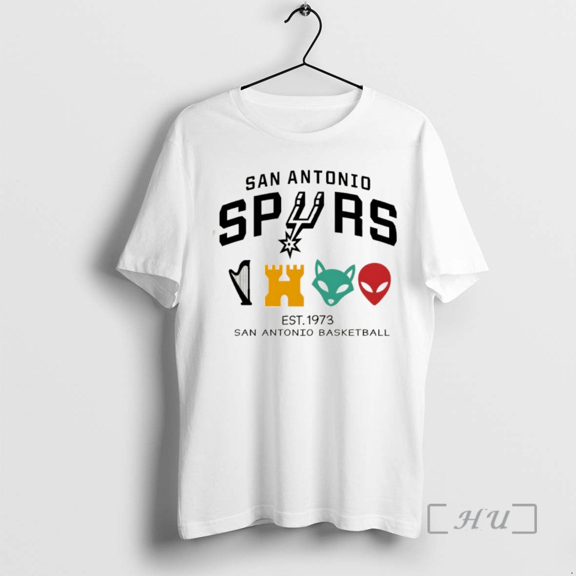 Officials Alien Castle Engine Harp San Antonio Spurs Basketball Nba Est 1973 Premium T Shirts - T-Shirt, Sweatshirt, Hoodie