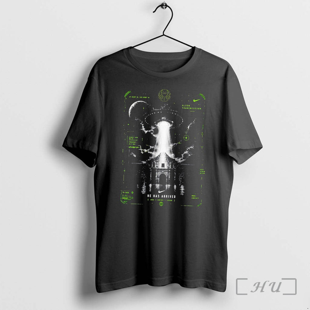 Officials Alien Transmission He Has Arrived Ufo Vintage Tee Unisex T-shirt, Sweatshirt, Hoodie, Long Sleeve Tee - T-Shirt, Sweatshirt, Hoodie