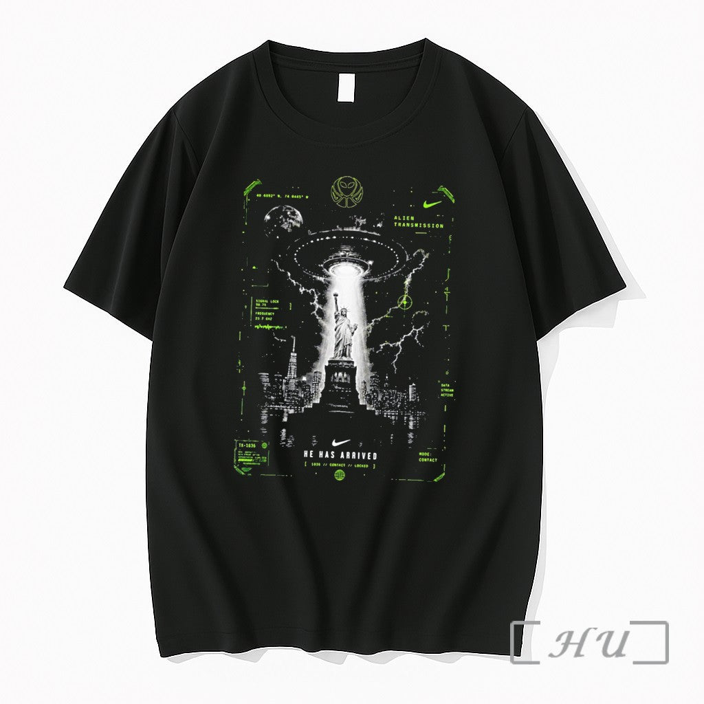 Officials Alien Transmission He Has Arrived Tee Unisex T-shirt, Sweatshirt, Hoodie, Long Sleeve Tee - T-Shirt, Sweatshirt, Hoodie