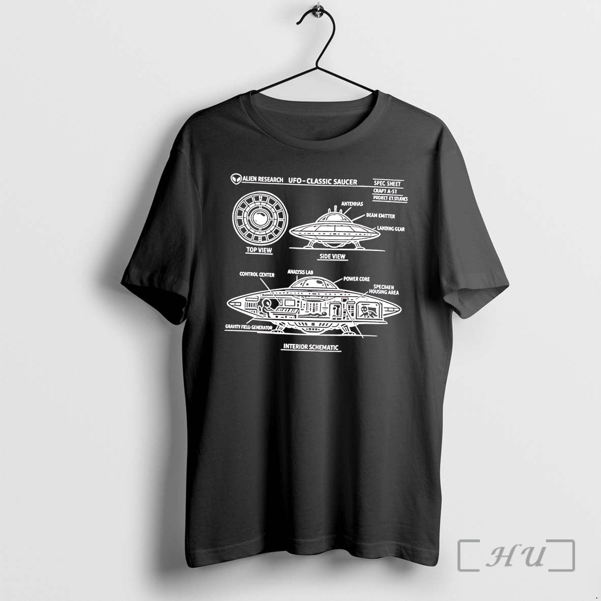 Officials Alien Research Ufo Classic Saucer Spec Sheet Project Et Studies Tee Premium T Shirts - T-Shirt, Sweatshirt, Hoodie
