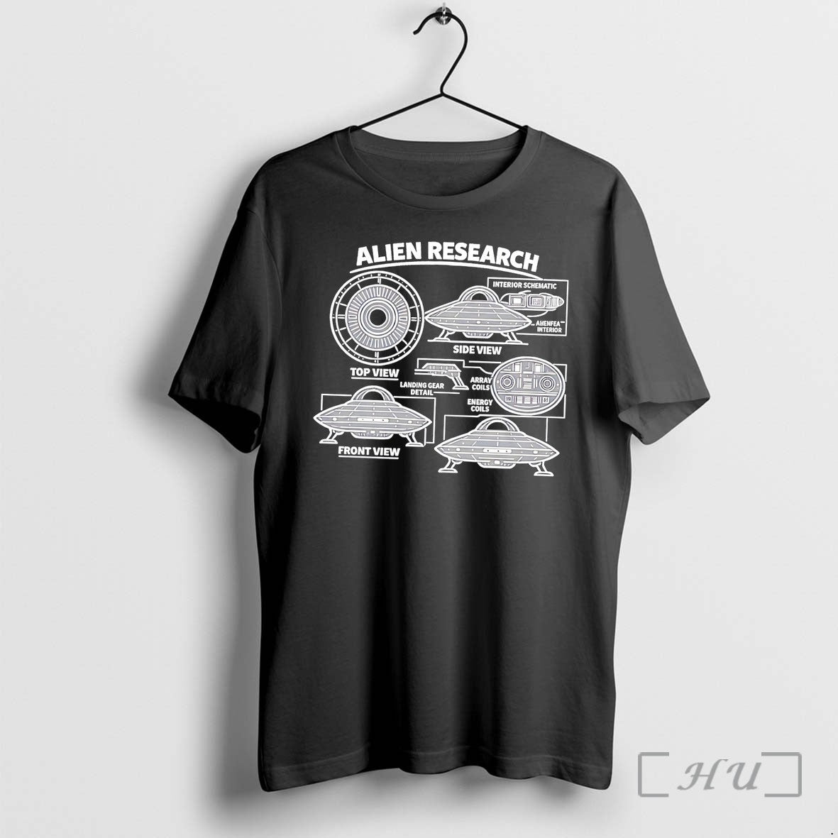Officials Alien Research Ufo Top View Front View Side View Tee Premium T Shirts Sweater Unisex T-shirt, Sweatshirt, Hoodie, Long Sleeve Tee - T-Shirt, Sweatshirt, Hoodie