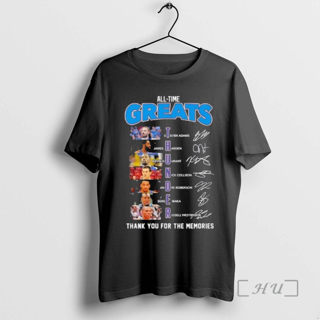 Officials All Time Greats Oklahoma City Thunder Names Players Thank You Memories Signatures T-Shirts, Hoodie, Sweatshirt - T-Shirt, Sweatshirt, Hoodie