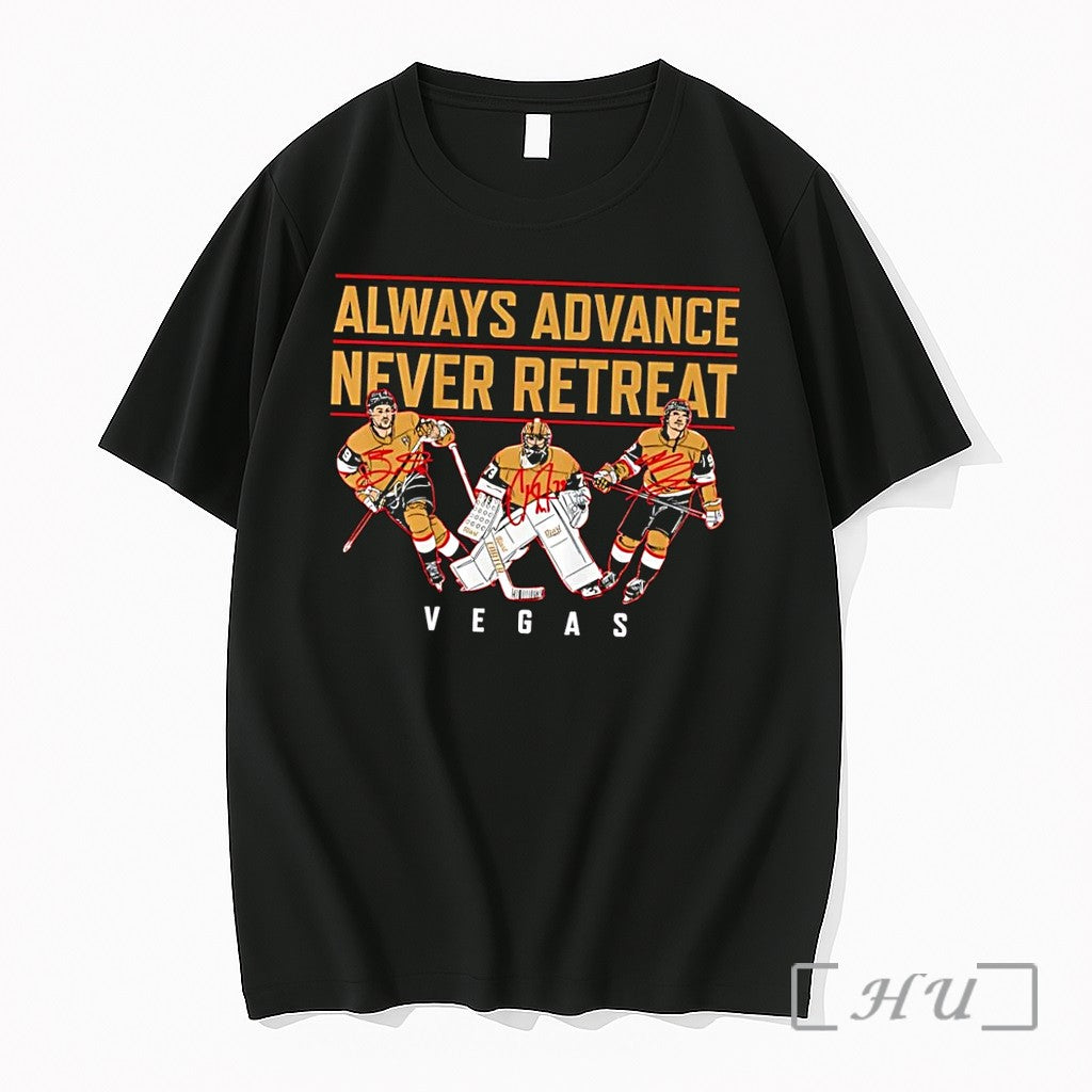 Officials Always Advance Never Retreat Vegas Golden Knights 2023 Stanley Cup Black Premium T Shirts - T-Shirt, Sweatshirt, Hoodie