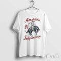 Officials America Independence Cowboy Usa 250th Anniversary Independence Day Unisex T-shirt, Sweatshirt, Hoodie, Long Sleeve Tee - T-Shirt, Sweatshirt, Hoodie