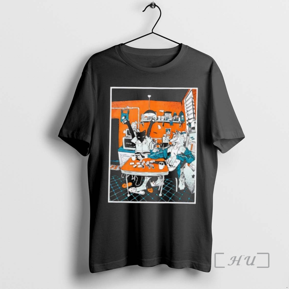 Officials Animal Roommate Playing Cards Coffee Kitchen Scene Unisex T-shirt, Sweatshirt, Hoodie, Long Sleeve Tee - T-Shirt, Sweatshirt, Hoodie