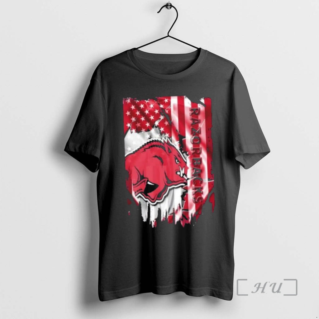 Officials Arkansas Razorback Football X American Flag T-Shirts, Hoodie, Sweatshirt - T-Shirt, Sweatshirt, Hoodie