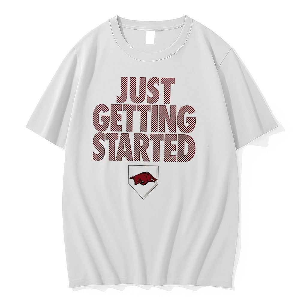Officials Arkansas Razorbacks Softball 2026 Wcws Just Getting Started Tee Premium T Shirt Unisex T-shirt, Sweatshirt, Hoodie, Long Sleeve Tee - T-Shirt, Sweatshirt, Hoodie