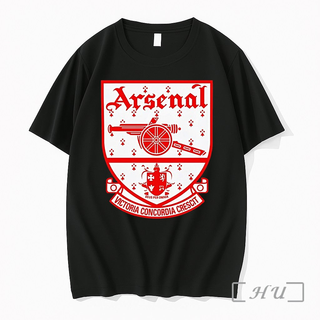 Officials Arsenal Fc Deus Per Omnia Victoria Concordia Crescit Unisex T-shirt, Sweatshirt, Hoodie, Long Sleeve Tee - T-Shirt, Sweatshirt, Hoodie