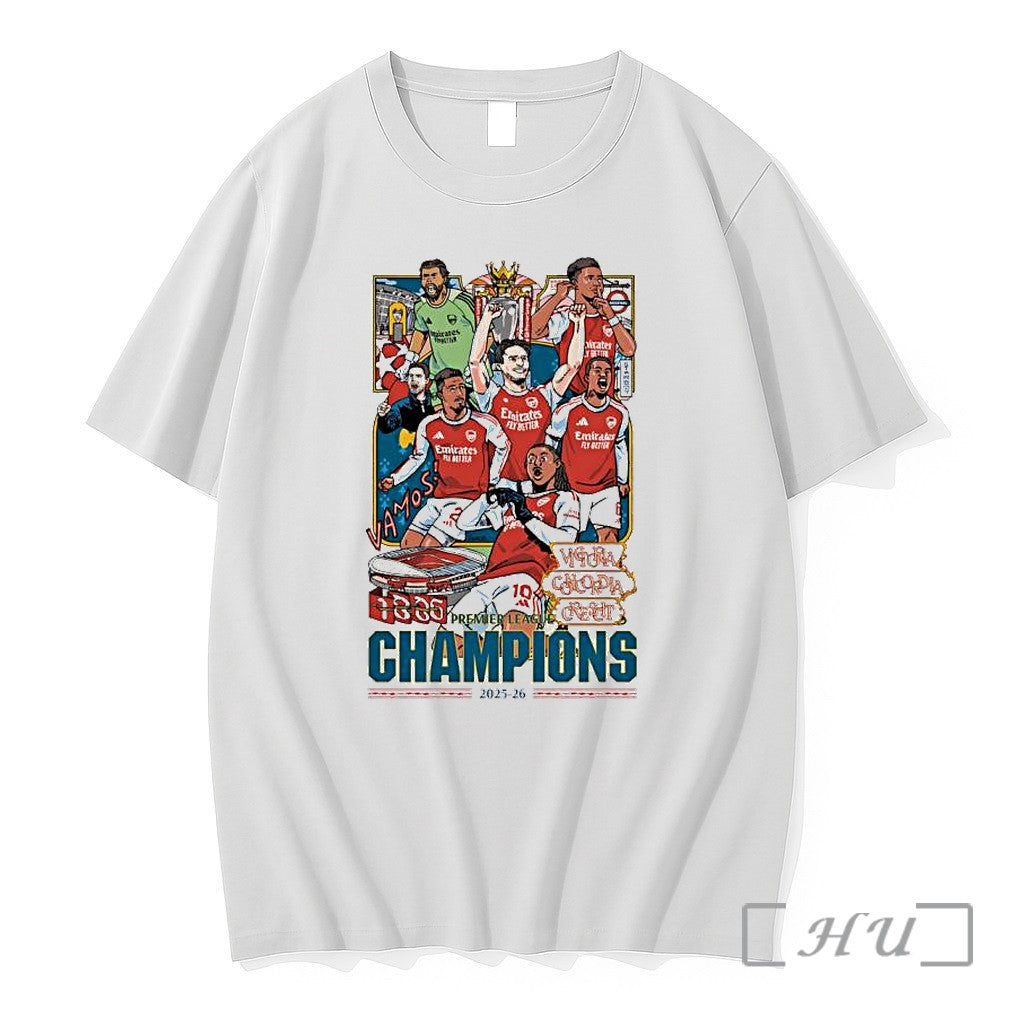 Officials Arsenal Fc Premier League Champions 2025 2026 Football Celebration Illustrated Premium T Shirts Sweater - T-Shirt, Sweatshirt, Hoodie