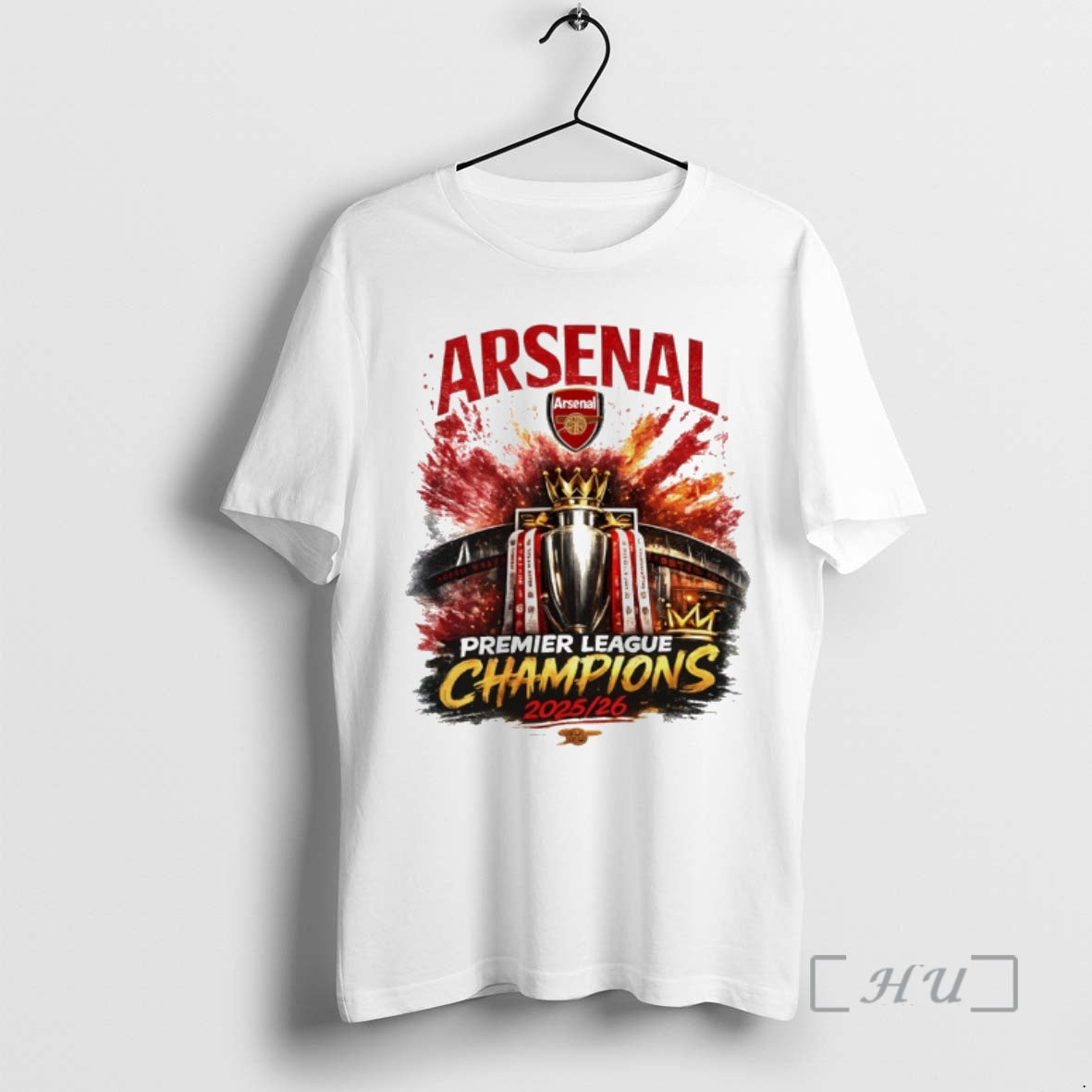 Officials Arsenal Premier League Champions 2025 26 Retro Football Graphic Unisex T-shirt, Sweatshirt, Hoodie, Long Sleeve Tee - T-Shirt, Sweatshirt, Hoodie