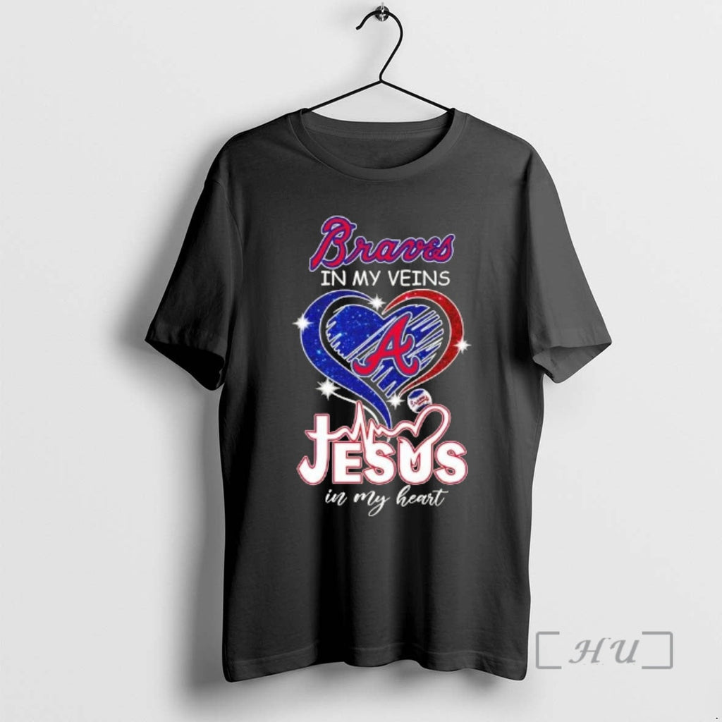 Officials Atlanta Braves Baseball My Veins Jesus My Glitter Heart T-Shirts, Hoodie, Sweatshirt - T-Shirt, Sweatshirt, Hoodie
