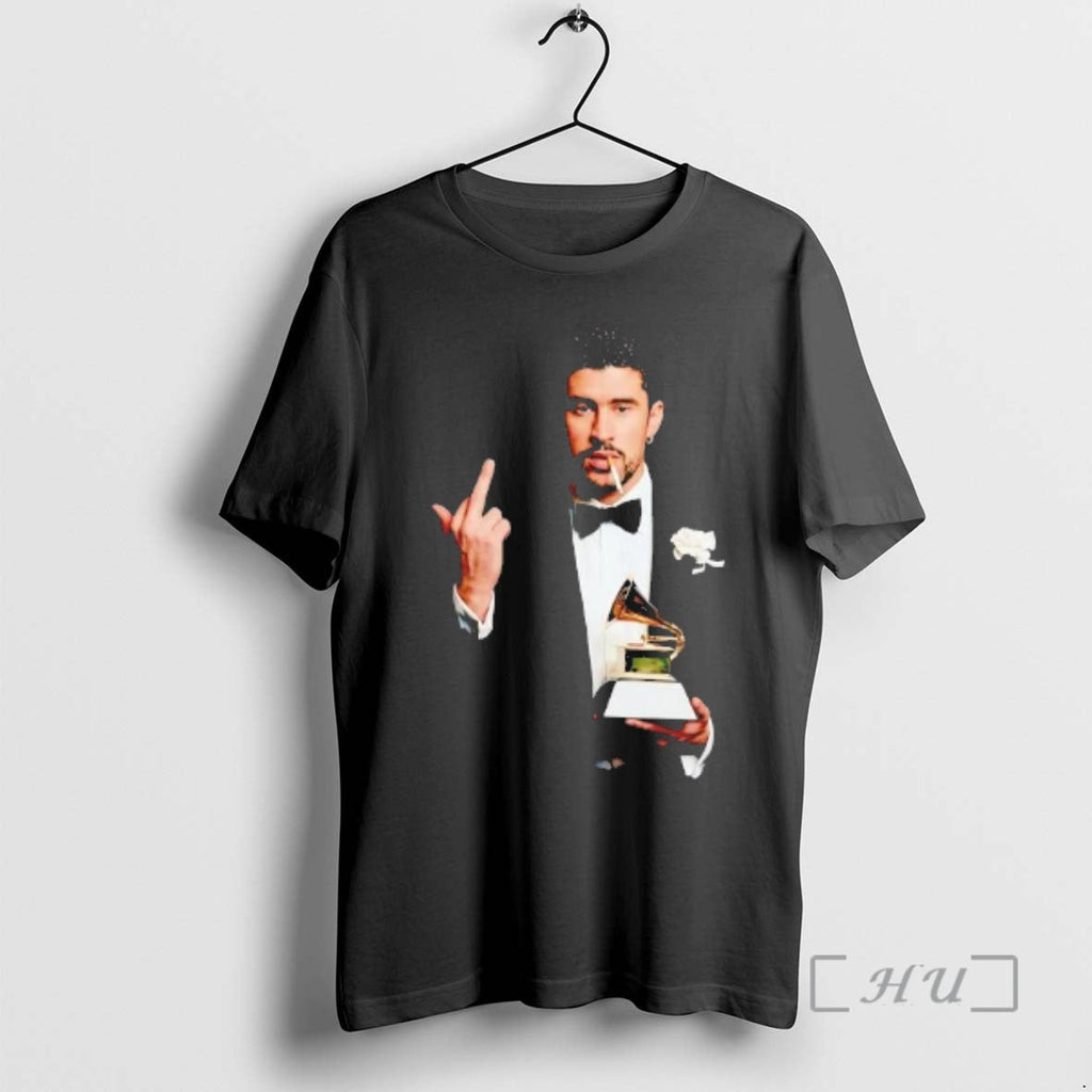 Officials Bad Bunny 2026 Grammy Trophy Middle Finger Smoking T-Shirts, Hoodie, Sweatshirt - T-Shirt, Sweatshirt, Hoodie