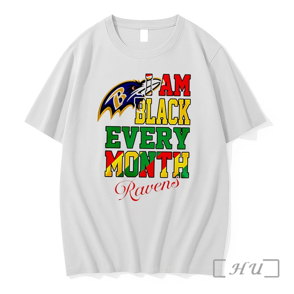Officials Baltimore Ravens I Am Black Every Month Juneteenth Logo Tee Premium T Shirts Sweater - T-Shirt, Sweatshirt, Hoodie