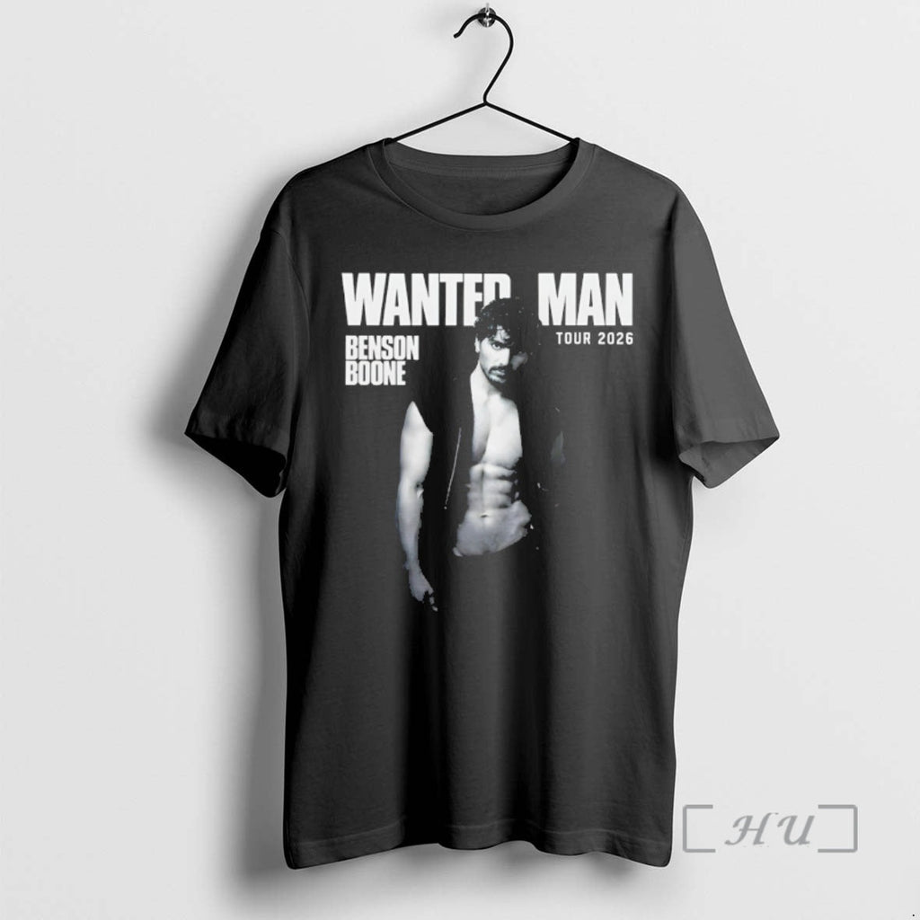Officials Benson Boone Wanted Man Tour 2026 Vintage Unisex T-shirt, Sweatshirt, Hoodie, Long Sleeve Tee - T-Shirt, Sweatshirt, Hoodie