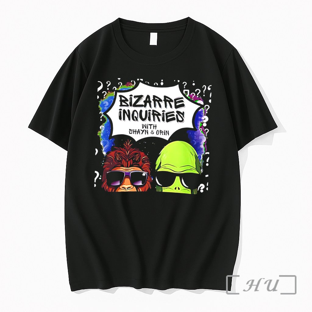 Officials Bizarre Inquiries With Shayn And Orin Bigfoot And Alien Graphic Tee Premium T Shirts - T-Shirt, Sweatshirt, Hoodie
