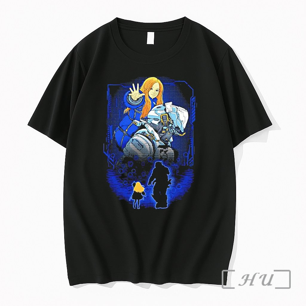 Officials Blonde Girl And Armored Protector Sci Fi Cyberpunk Art Unisex T-shirt, Sweatshirt, Hoodie, Long Sleeve Tee - T-Shirt, Sweatshirt, Hoodie