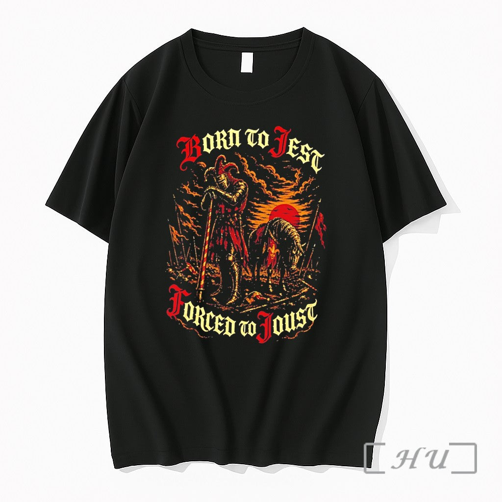 Officials Born To Jest Forced To Joust Battle Knight Clown Tee Premium T Shirts Sweater Unisex T-shirt, Sweatshirt, Hoodie, Long Sleeve Tee - T-Shirt, Sweatshirt, Hoodie