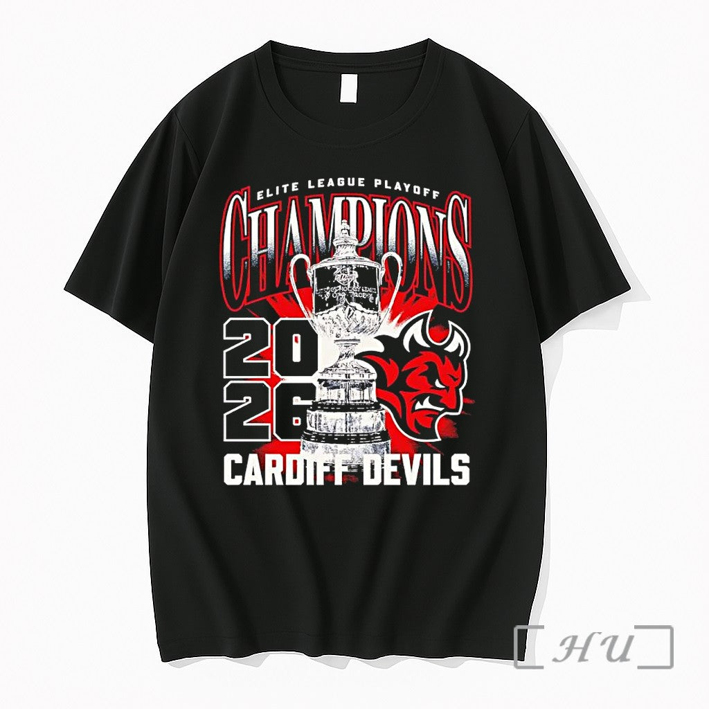 Officials Cardiff Devils Elite League Playoffs Champions 2026 Unisex T-shirt, Sweatshirt, Hoodie, Long Sleeve Tee - T-Shirt, Sweatshirt, Hoodie