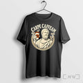 Officials Carpe Caffeam Ancient Philosopher Coffee Cup Greek Column Unisex T-shirt, Sweatshirt, Hoodie, Long Sleeve Tee - T-Shirt, Sweatshirt, Hoodie