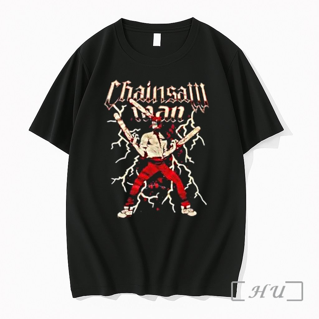Officials Chainsaw Man Lightning Metal Premium T Shirts Sweater Hoodie Jpg Unisex T-shirt, Sweatshirt, Hoodie, Long Sleeve Tee - T-Shirt, Sweatshirt, Hoodie