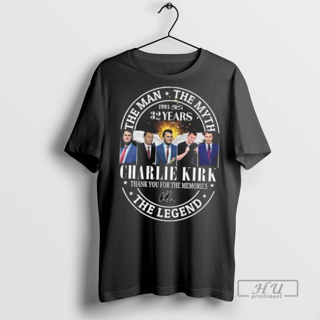 Officials Charlie Kirk The Man The Myth The Legend 1993 2025 32 Years Thank You Unisex T-shirt, Sweatshirt, Hoodie, Long Sleeve Tee - T-Shirt, Sweatshirt, Hoodie